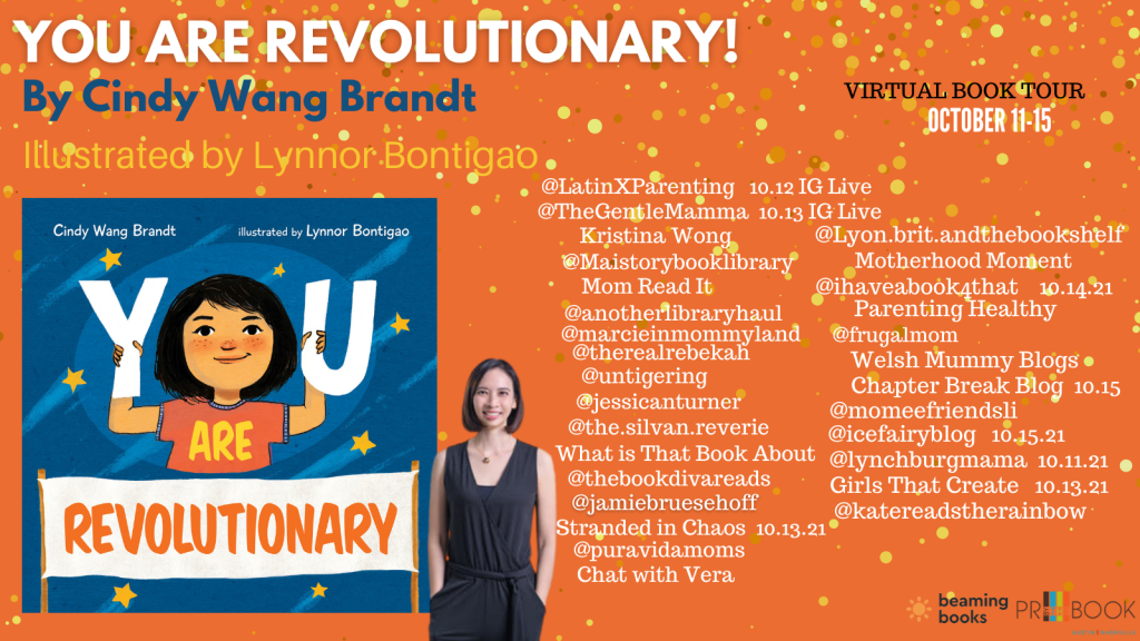 YOU ARE REVOLUTIONARY by Cindy Wang Brandt Virtual Book Tour Banner, published by Beaming Books, tour by PR by the Book